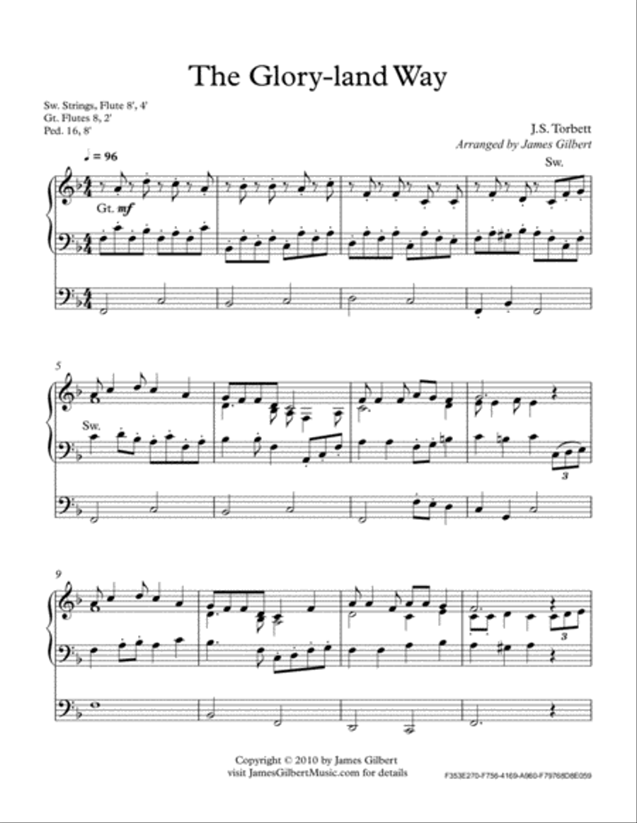 The Glory-Land Way Organ Solo scores gallery preview page 2