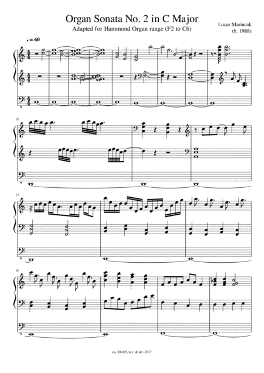 Organ Sonata No. 2 in C Major Organ Solo scores gallery preview page 1