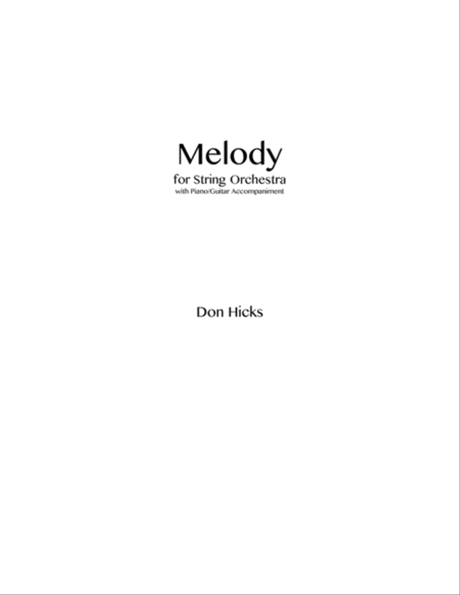Melody (for String Orchestra) Full Orchestra scores gallery preview page 1