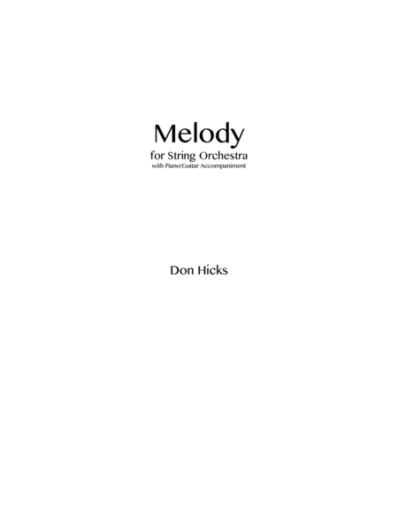 Melody (for String Orchestra) image number null
