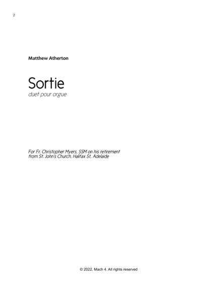 Sortie (for Fr. Christopher, SSM)