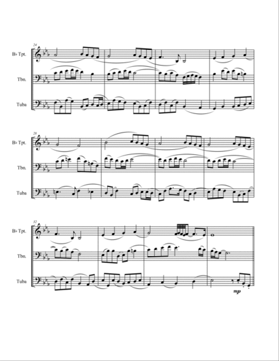 A Baker's Dozen of Christmas Brass Trios (Trumpet, Trombone, Tuba) Brass Trio scores gallery preview page 3