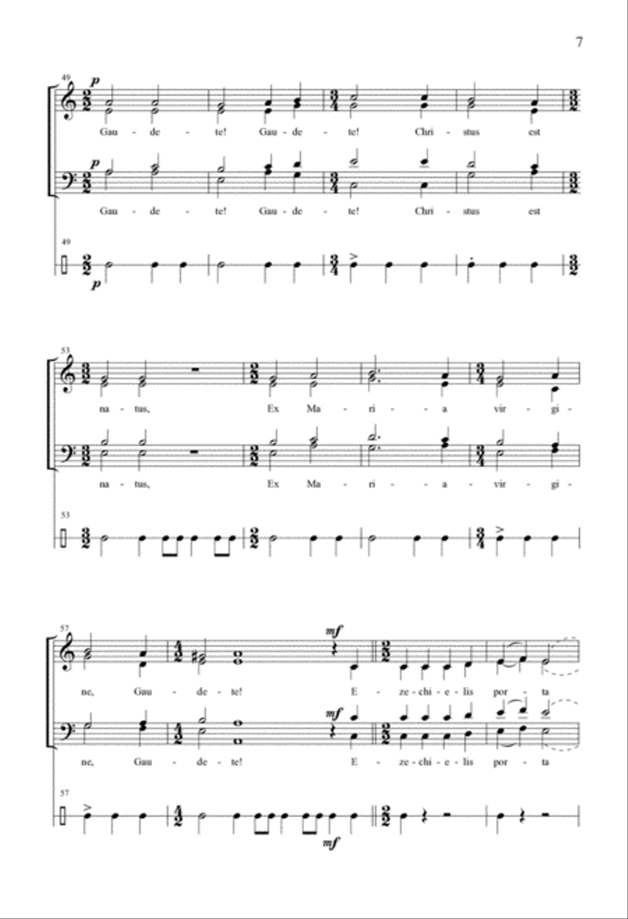 Gaudete, Christus Est Natus! 4-Part scores gallery preview page 5