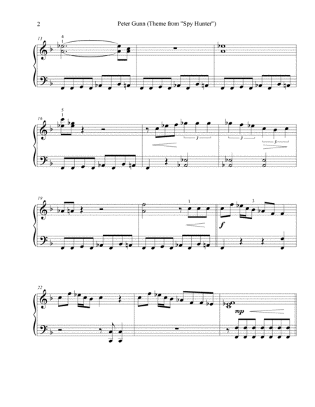 Peter Gunn (Theme from "Spy Hunter") - intermediate piano image number null