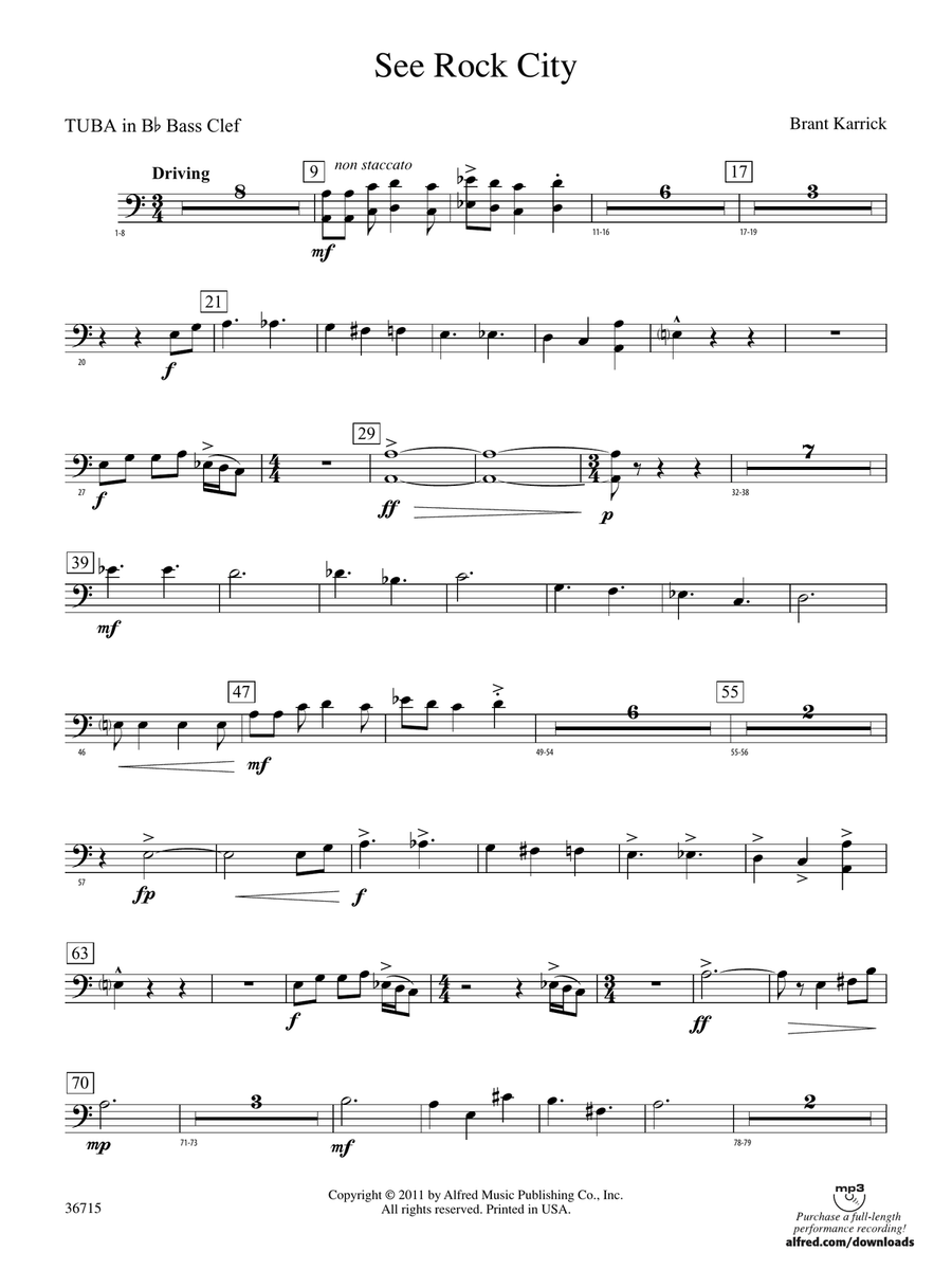 See Rock City: (World Part) B-flat Tuba B.C.