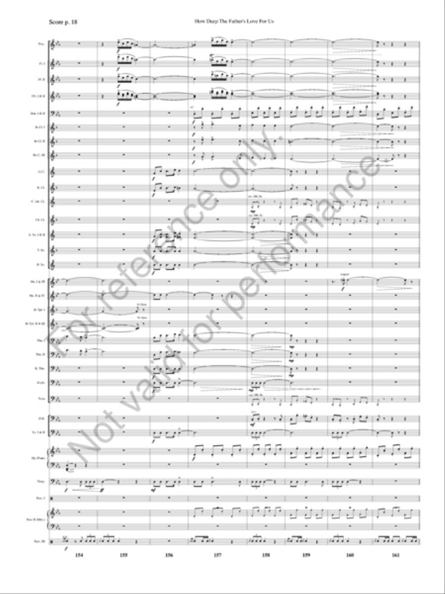 How Deep The Father's Love For Us Concert Band scores gallery preview page 21