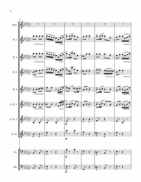 Italian Polka by Sergei Rachmaninoff arranged for flute choir - Pic, 4 C flutes, 2 alto lutes, bass image number null