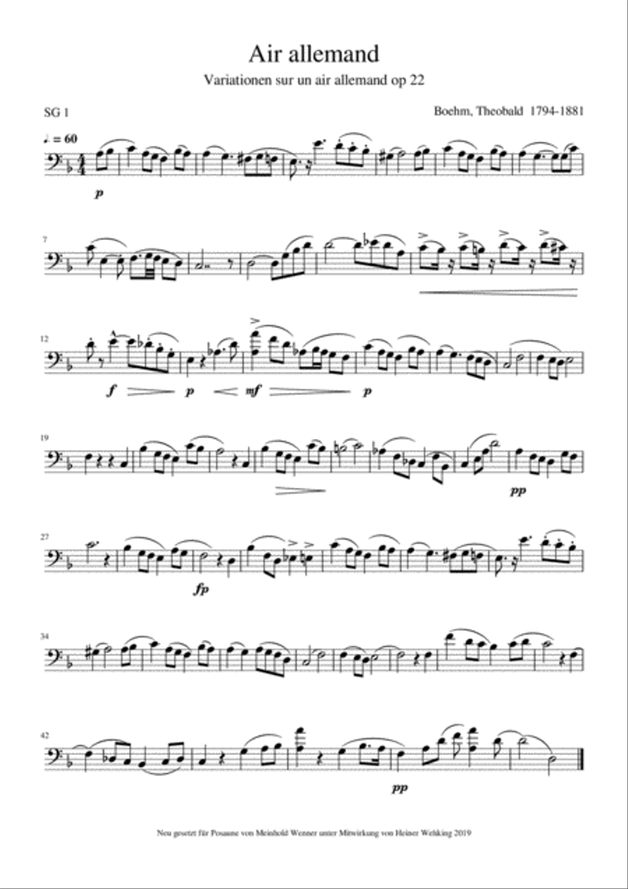 Trombone Solo Posaune Pieces Komponist born 1786-1807 - 9 Pieces Trombone Solo Posaune Soli Stück Trombone Solo scores gallery preview page 5