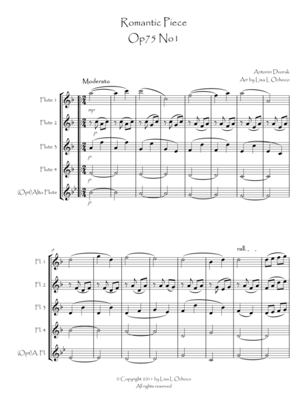 Romantic Piece Op75 No1 for Flute Quartet image number null