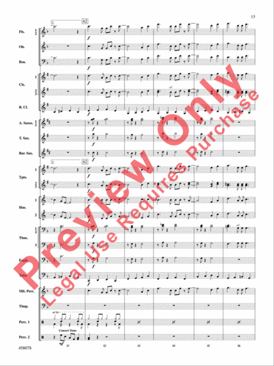 Brahms' Waltz 2 Ways Concert Band scores gallery preview page 14