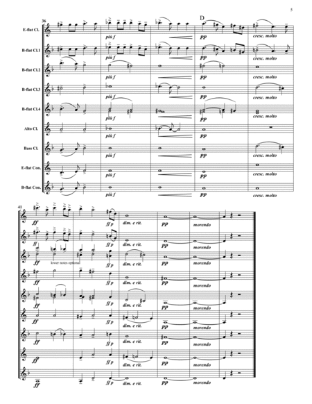 Two Elegiac Melodies for Clarinet Choir (Score)