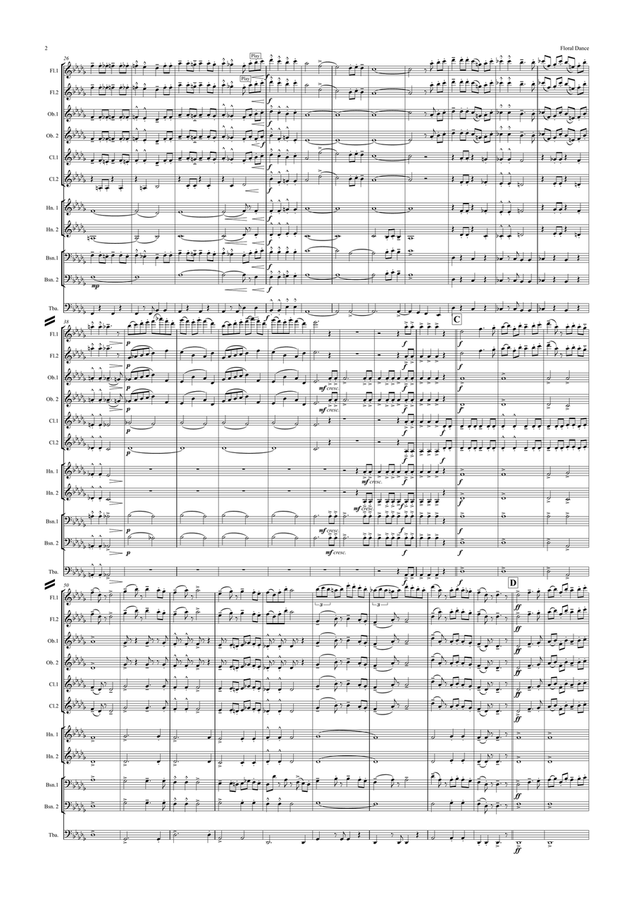 Moss: The Floral Dance - symphonic wind School and Community scores gallery preview page 2