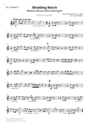 Wedding March (Bridal Chorus) - Clarinet Quartet (Individual Parts)