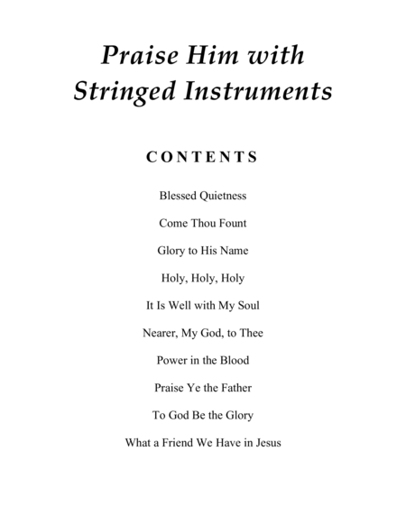 Praise Him with Stringed Instruments: Collection of 10 Hymns for Cello Solo with Piano Accompaniment image number null