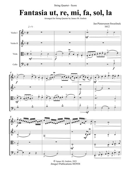 Sweelinck: Fantasia Ut, re, mi, fa, sol, la for String Quartet image number null