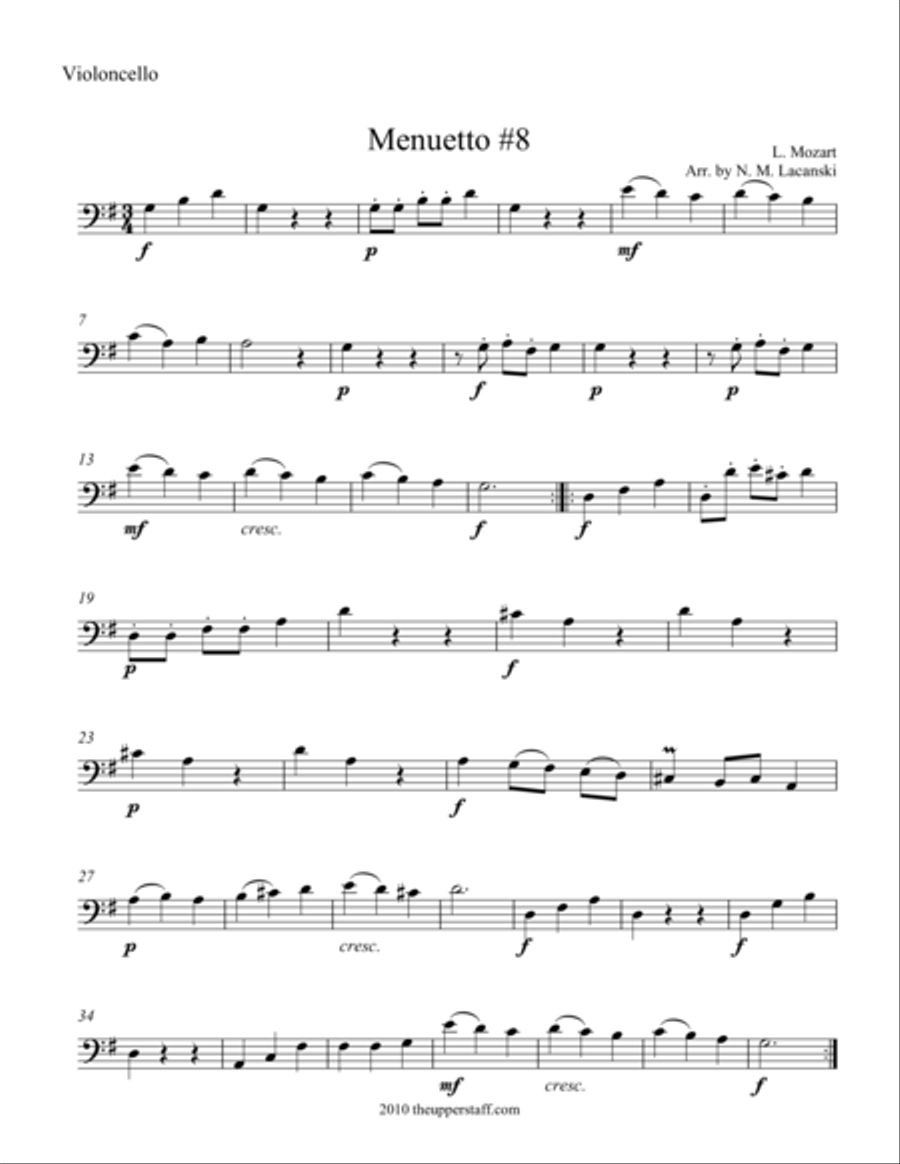 Menuetto #8 Piano scores gallery preview page 1