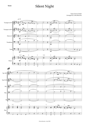 Silent night (Brass Quintet) Piano and chords