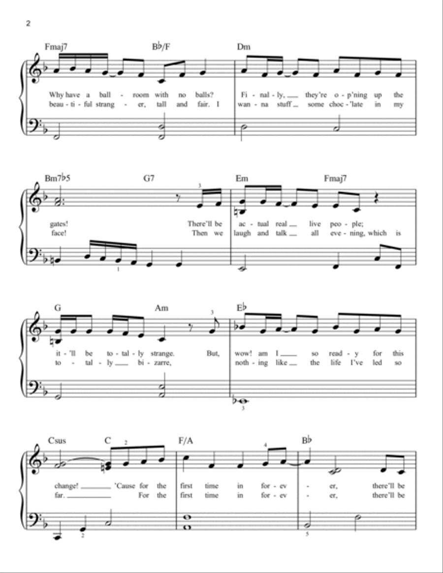 For The First Time In Forever (from Frozen) Easy Piano scores gallery preview page 2