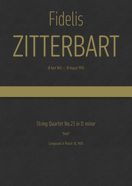 Zitterbart - String Quartet No.23 in D minor, "Ruth" image number null