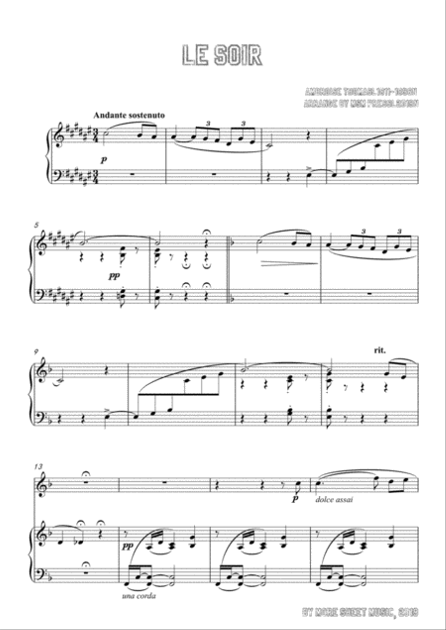 Thomas-Le soir, for Violin and Piano Violin Solo scores gallery preview page 3