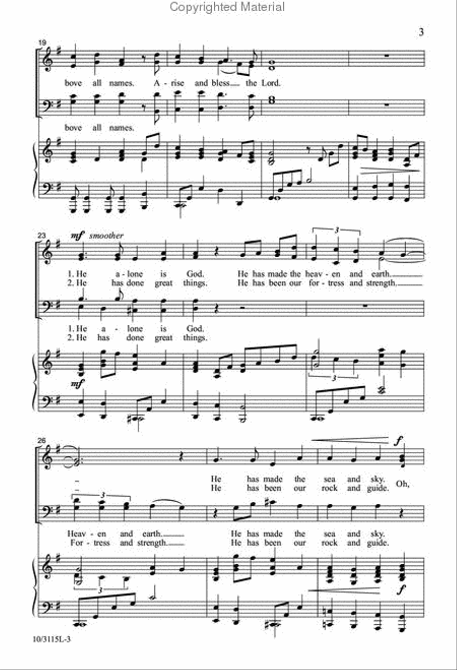 Arise and Bless the Lord Arise and Bless the Lord 4-Part scores gallery preview page 4