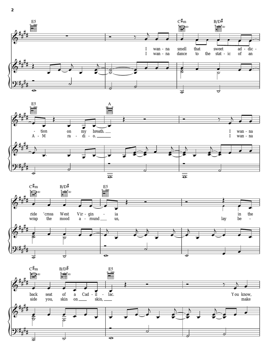 I Need You Piano, Vocal, Guitar scores gallery preview page 2
