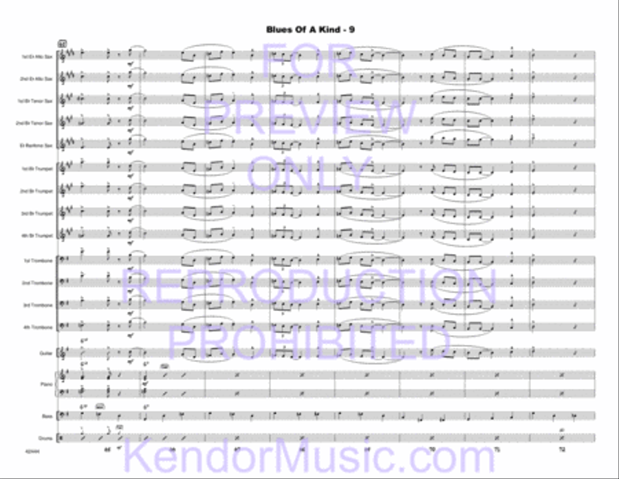 Blues Of A Kind (Full Score) Jazz Ensemble scores gallery preview page 11