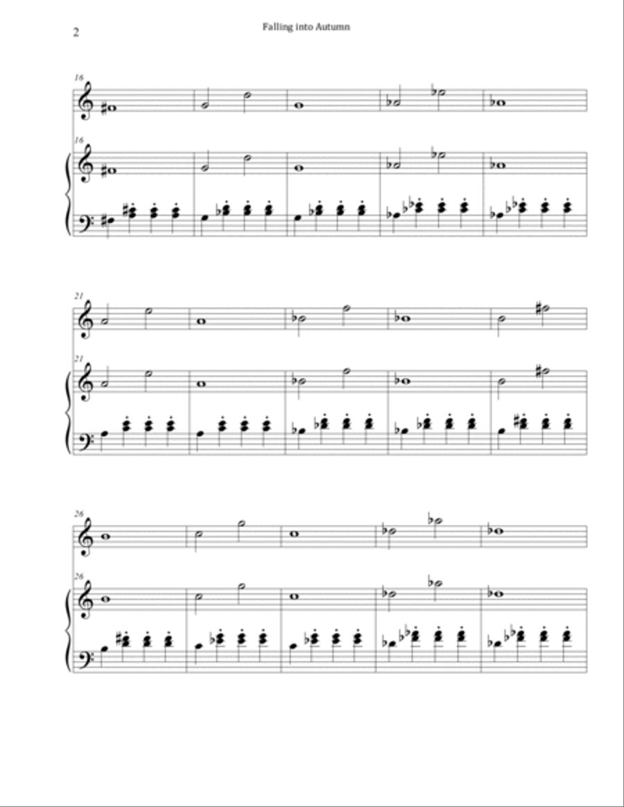 Falling into Autumn (Vocal Etude for Slides) High Voice scores gallery preview page 2