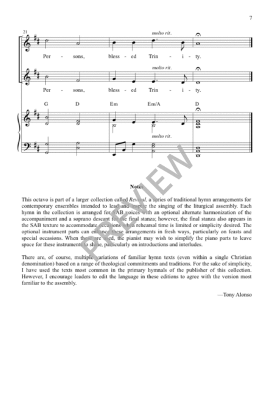 Holy, Holy, Holy! Lord God Almighty! 3-Part scores gallery preview page 8