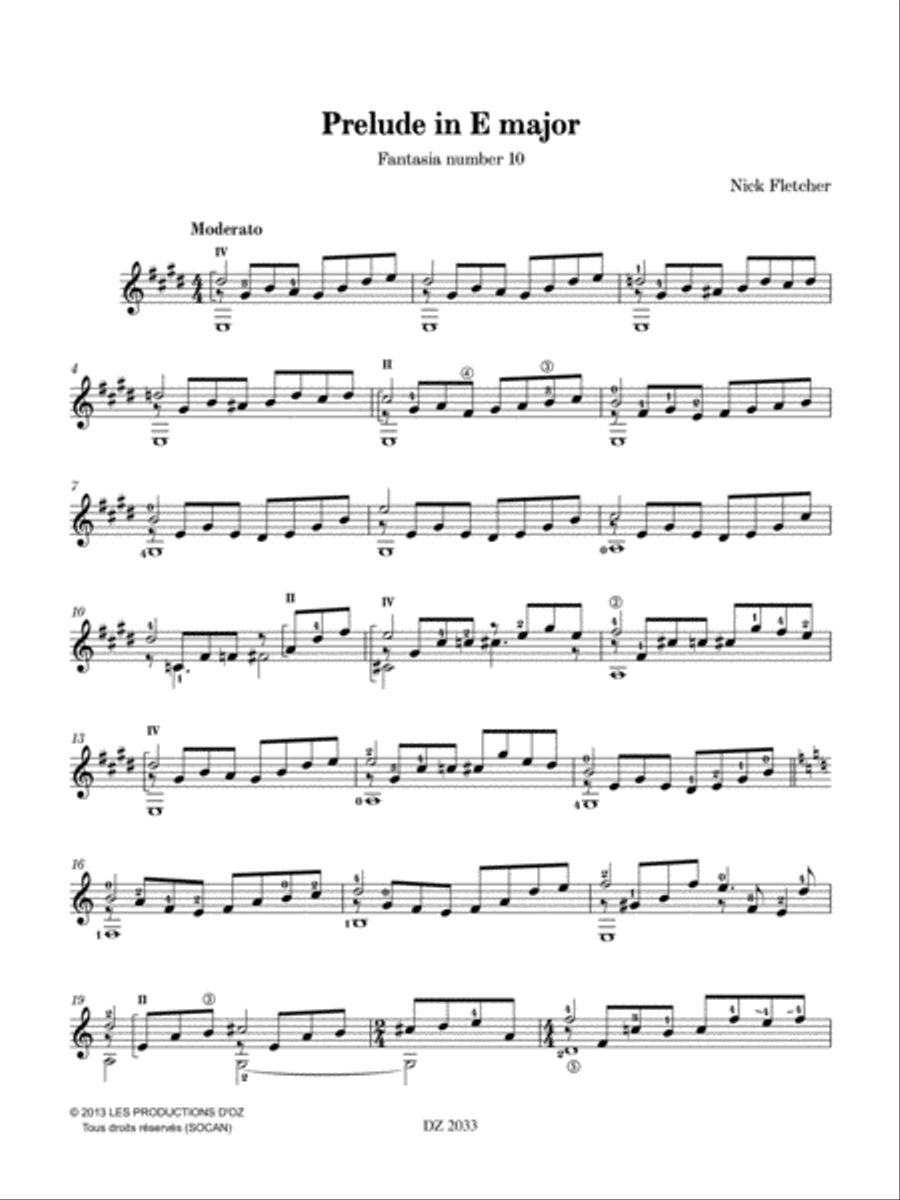 Prelude in E major Classical Guitar scores gallery preview page 2