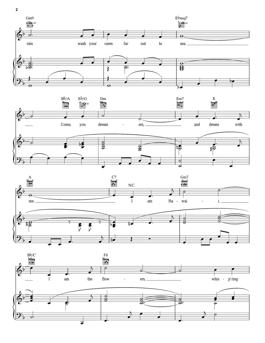 Hawaii (Main Theme) Piano, Vocal, Guitar scores gallery preview page 2
