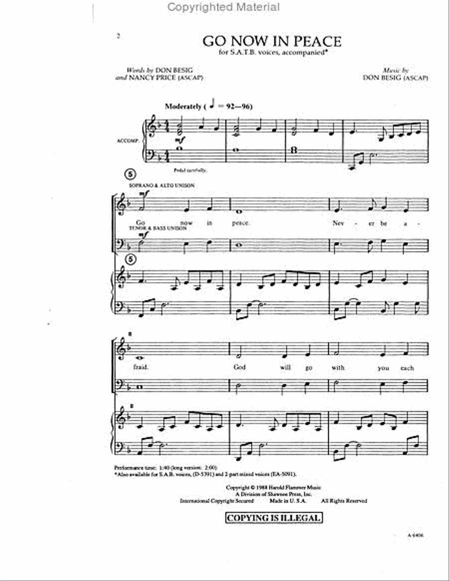 Go Now in Peace 3-Part scores gallery preview page 2