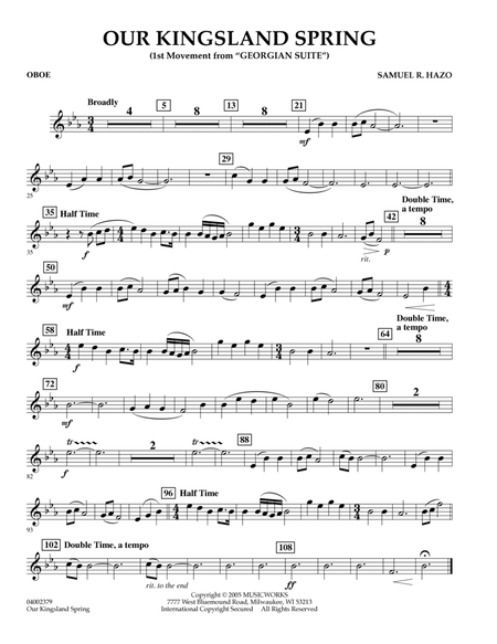Our Kingsland Spring (Movement I of "Georgian Suite") - Oboe
