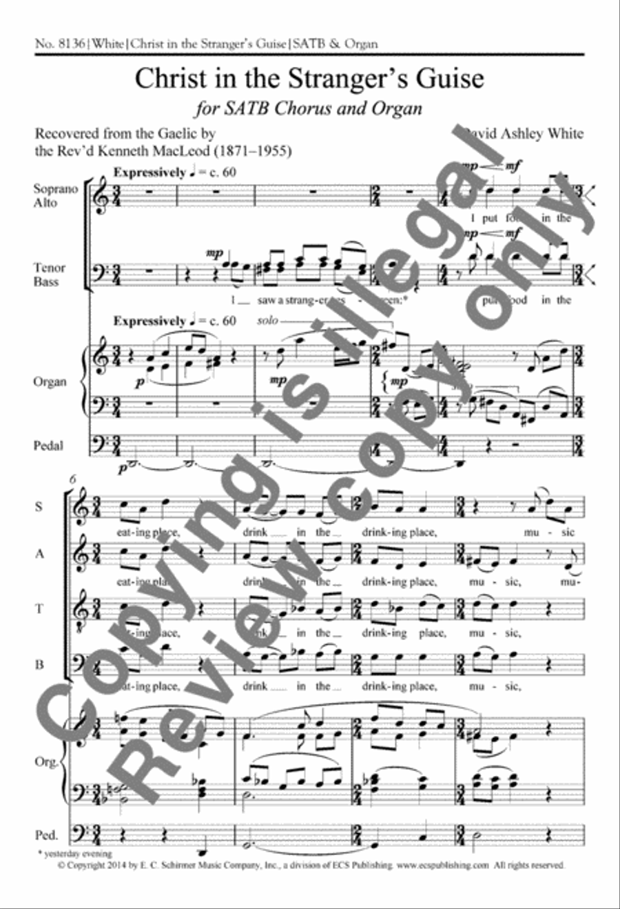 Christ in the Stranger's Guise 4-Part scores gallery preview page 2