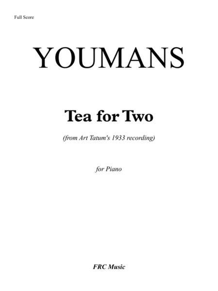 Tea for Two for Piano Solo (from Art Tatum's 1933 recording) image number null