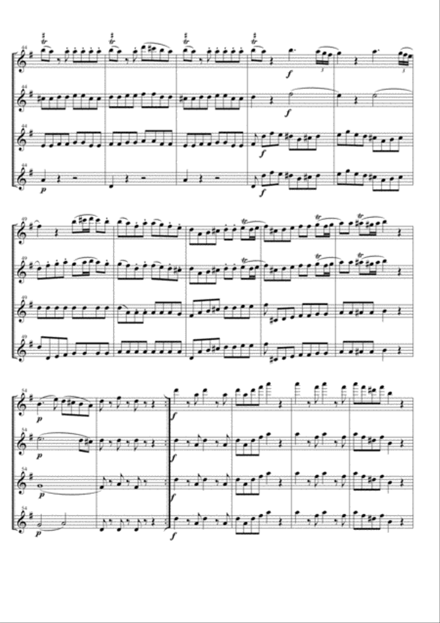 Eine Kleine Nachtmusik for Flute Quartet Flute Quartet scores gallery preview page 4