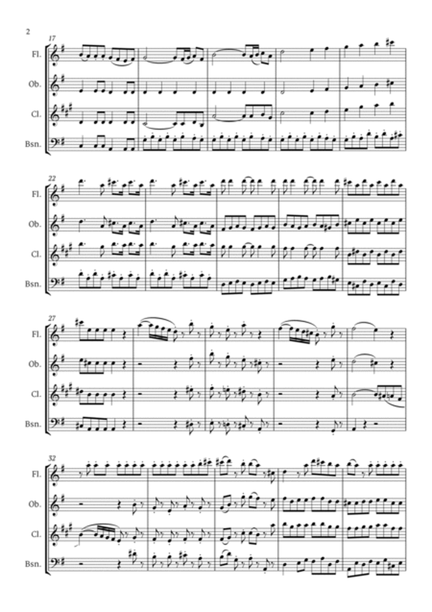 Eine kleine Nachtmusik in G Major by Mozart K 525 for Woodwind Quartet image number null