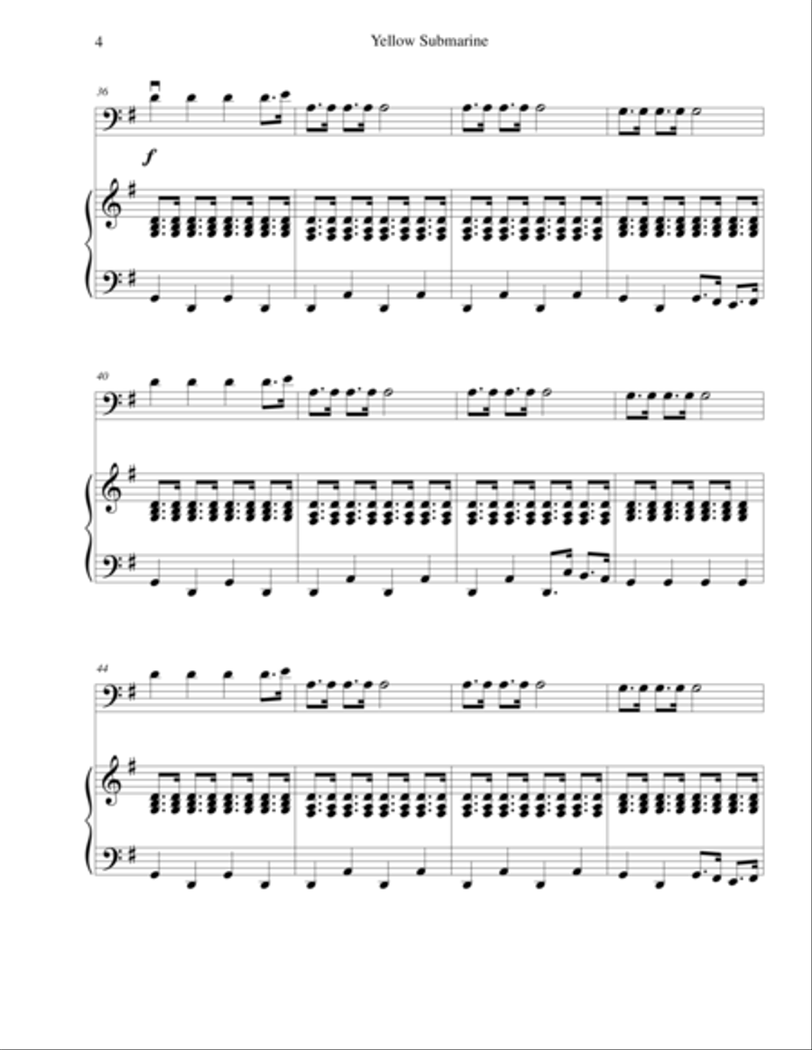 Yellow Submarine Yellow Submarine Piano scores gallery preview page 4