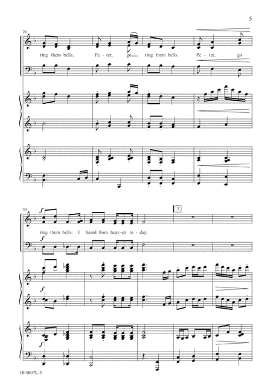 Peter, Go Ring Them Bells 3-Part scores gallery preview page 5