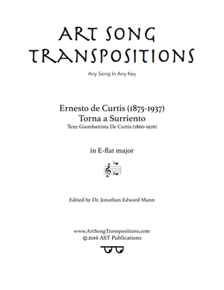 DE CURTIS: Torna a Surriento (transposed to E-flat major)