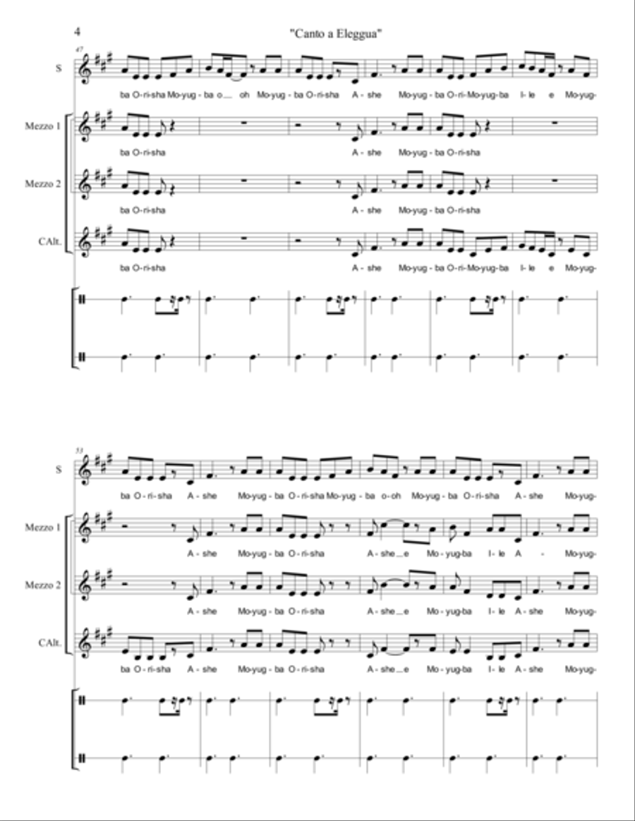 Canto a Eleggua 4-Part scores gallery preview page 5