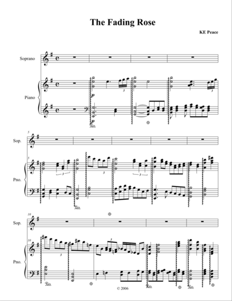 The Lovely, Fading Rose (Soprano) Voice scores gallery preview page 1
