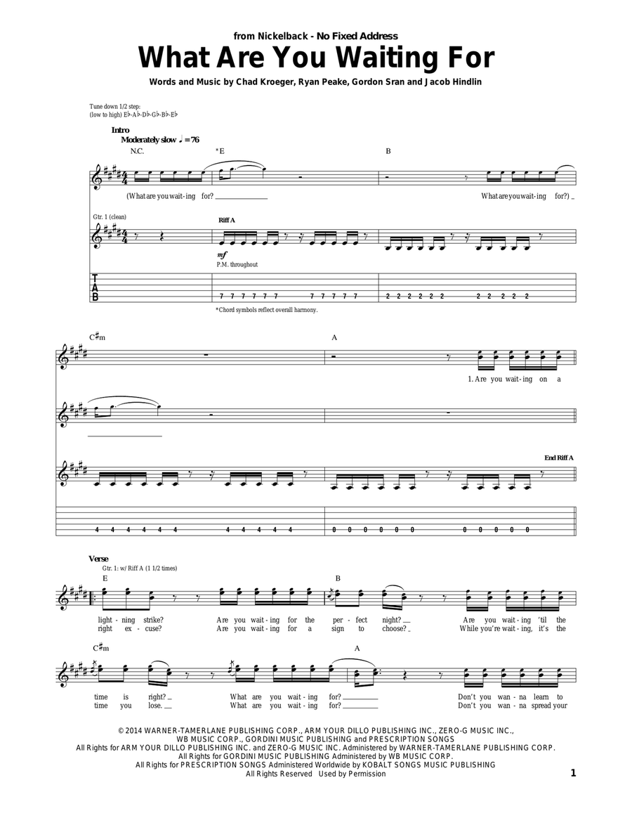 What Are You Waiting For Acoustic Guitar scores gallery preview page 1