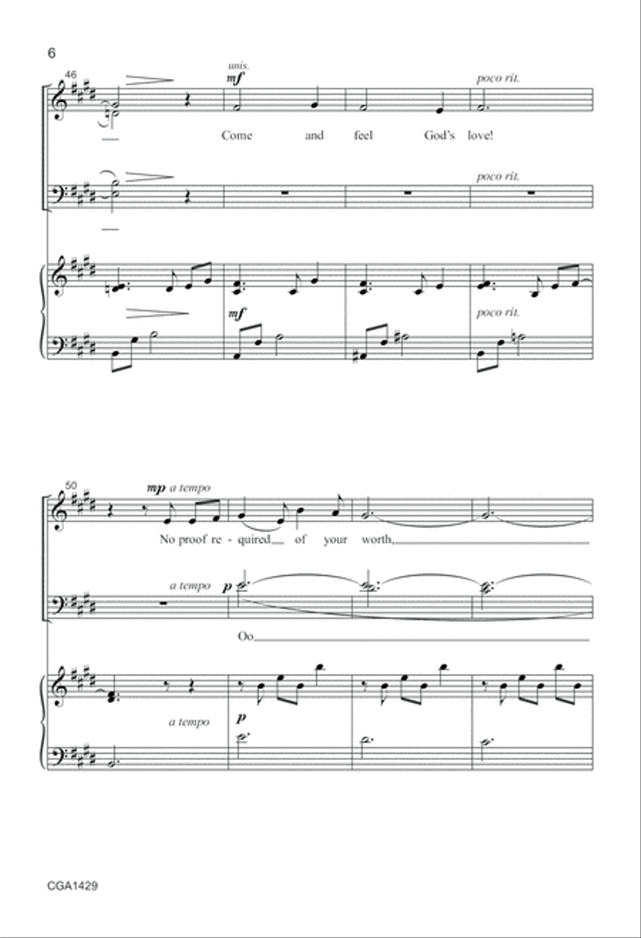 Welcome to God's Love! 4-Part scores gallery preview page 6