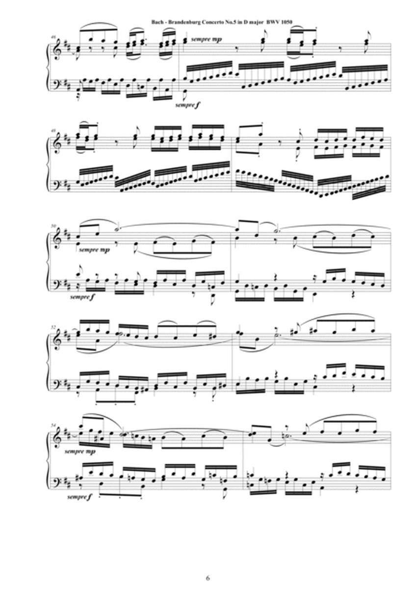 Bach - Brandenburg Concerto No.5 in D major BWV 1050 - Piano Version image number null