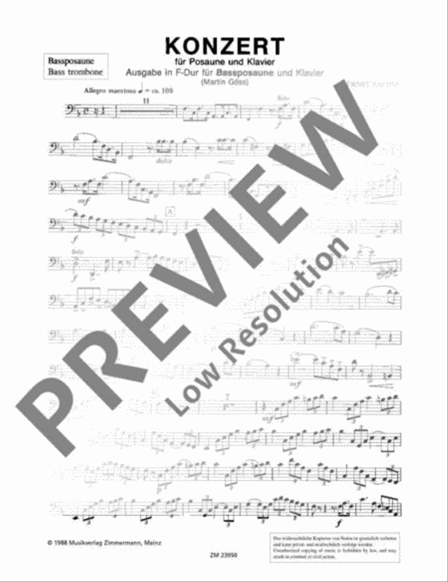 Concerto Bass Trombone scores gallery preview page 18