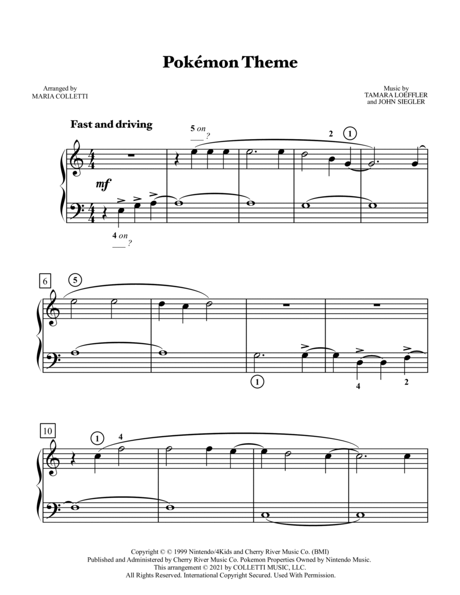 Pokemon (dance Mix) Easy Piano scores gallery preview page 1