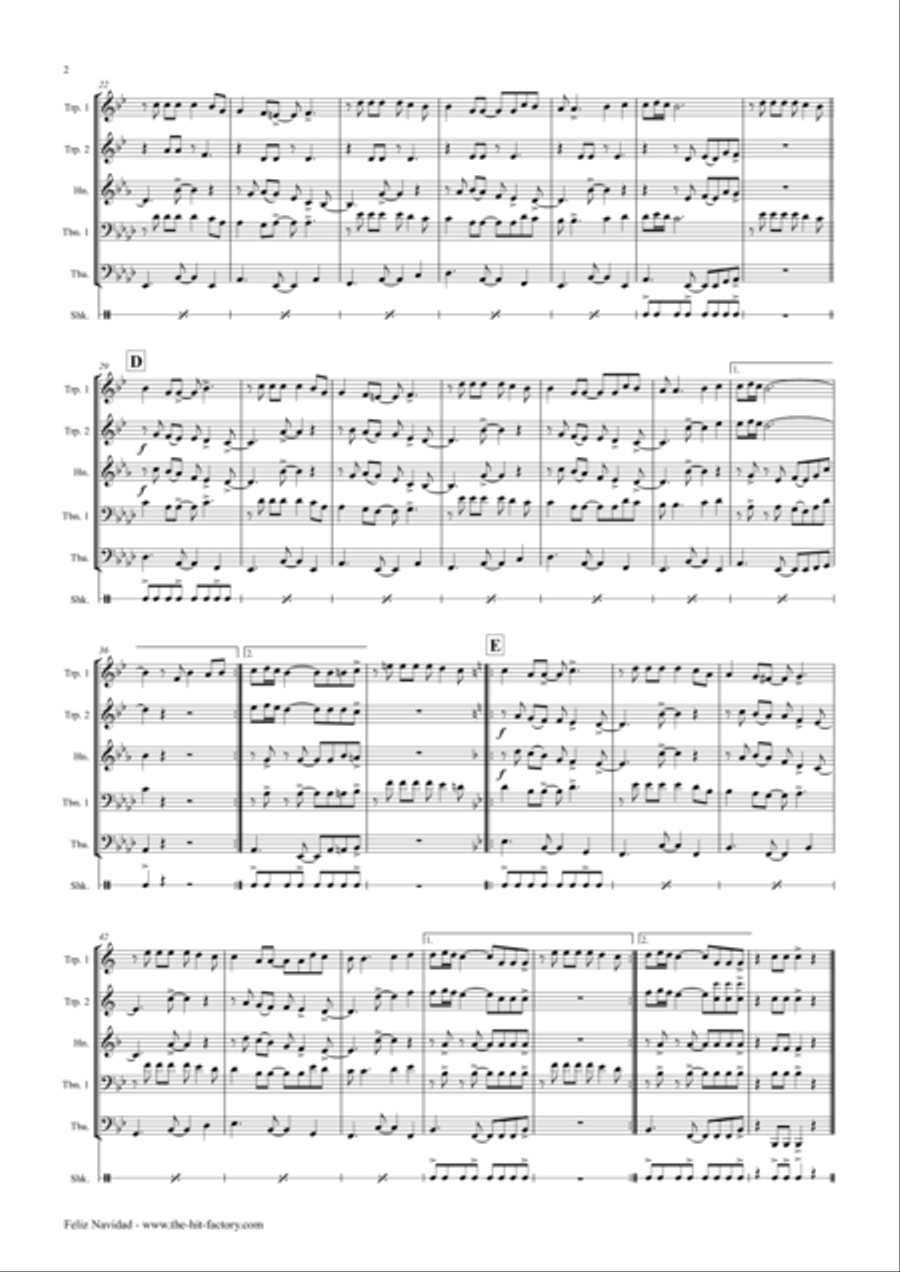 Feliz Navidad Euphonium scores gallery preview page 3