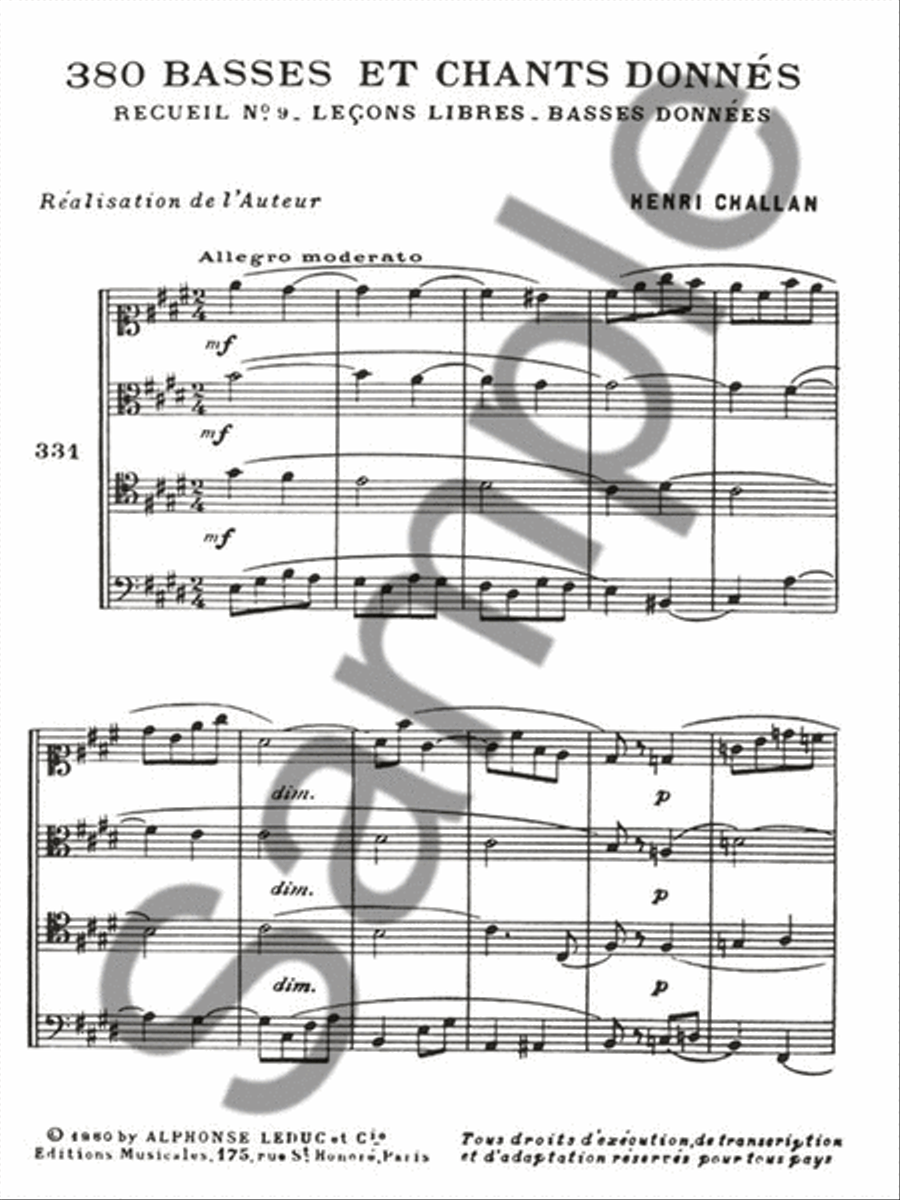 380 Figured Bass Exercises (9c) Voice scores gallery preview page 2