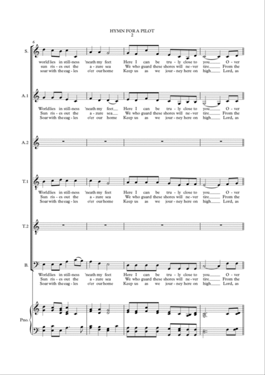 HYMN FOR A PILOT HYMN FOR A PILOT 4-Part scores gallery preview page 3